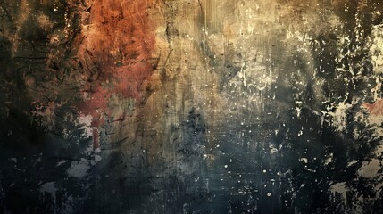 A vibrant abstract grunge texture background featuring multicolored paint splatters and scratches, perfect for artistic and creative projects.