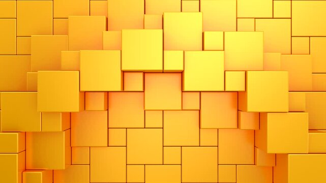 Cubes Form a Wave. Abstract motion, two color, 3d rendering, 4k resolution
