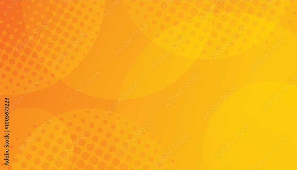 Poster orange abstract background with circle shapes composition and halftone. cool background design for p