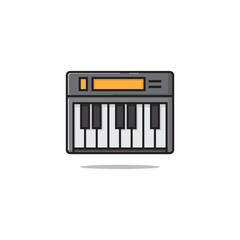 vector illustration of a piano in cartoon style
