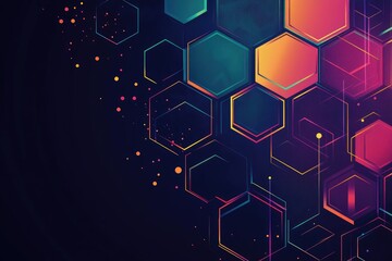 Fototapeta premium Colorful Minimalist Hexagon Vector Illustration