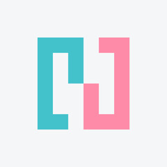 Letter N logo. Icon design. Template elements. Geometric abstract logos