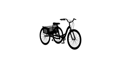 Fototapeta premium 3 Wheel Bike emblem, black isolated silhouette