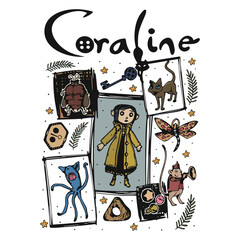 Halloween Coraline Spooky Movie Coraline Doll EPS