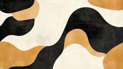 Obraz premium Abstract design featuring irregular shapes connected through a complex pattern on a neutral background