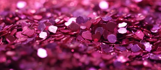 Pink Heart Shaped Confetti Background