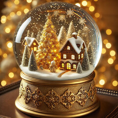 Festive Christmas Snow Globes with Winter Scenes