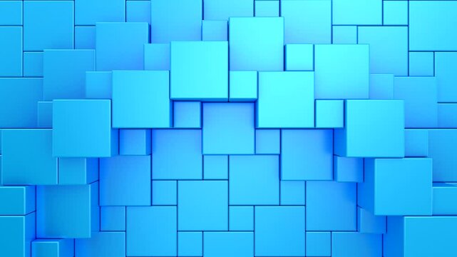 Cubes Form a Wave. Abstract motion, two color, 3d rendering, 4k resolution
