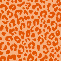 bold and vibrant orange leopard seamless pattern. Perfect for fashion, home decor, or any project needing a trendy and eye-catching design
