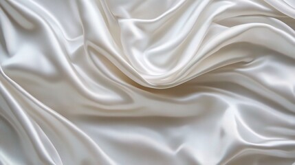 Fototapeta premium Soft White Satin Fabric with Elegant Drapery