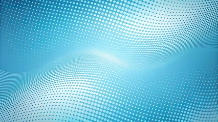 Obraz premium wavy light blue background with halftone pattern at a tilted angle