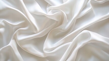 Obraz premium Elegant White Silk Fabric Texture Background