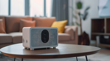 Compact projector with battery, perfect for outdoor movie nights or impromptu presentations on-the-go.