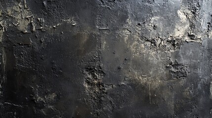 Fototapeta premium A textured black wall with a rugged surface, showcasing unique layers and tones for a dramatic background.