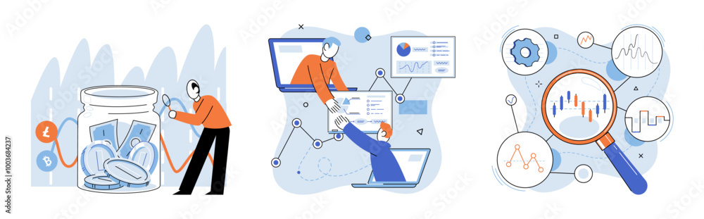 Poster technical analysis. vector illustration. technical analysis is valuable tool for analyzing market tr