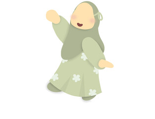 little girl crossing the road