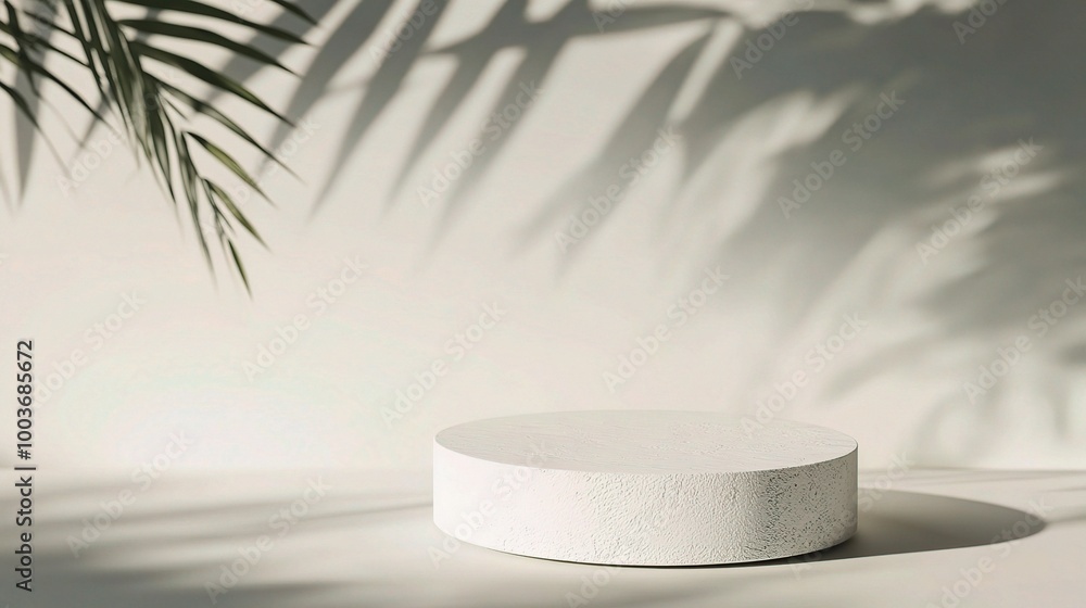 Poster minimalist circular display with shadow play