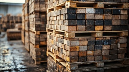 A pile of bricks stacked on top of each other