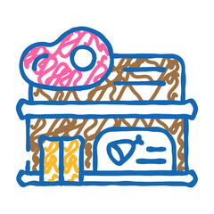 butcher shop doodle icon sketch vector. butcher shop sign. isolated symbol illustration