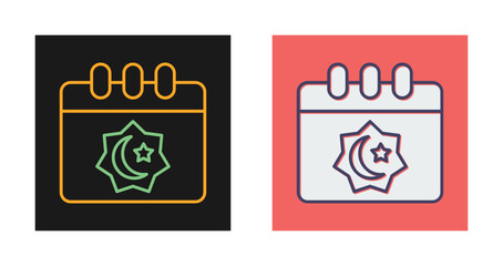 Islamic Calendar Vector Icon