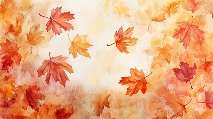 Watercolor of autumn leaves scattered across the page, creating a warm Thanksgiving vibe.