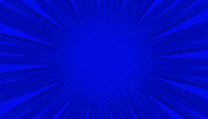 Blue comic explosion halftone retro modern sunburst for template, cover, banner, poster, background