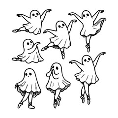 Ballet Ghost Spooky Dance Teacher Halloween SVG