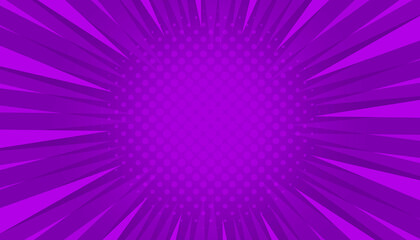 Purple comic explosion halftone retro modern sunburst for template, cover, banner, poster, background