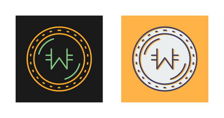 Won Currency Vector Icon