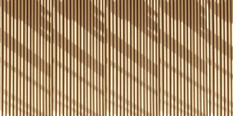 wooden slat wall with shadow create pattern on wall