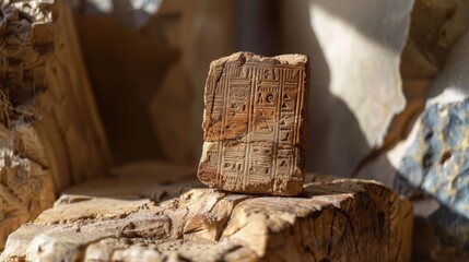 Ancient Mesopotamian Clay Tablet with Cuneiform Script