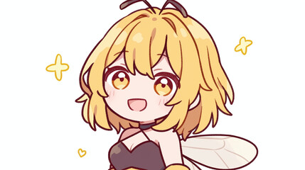 Cute Anime Bee Girl Illustration - Kawaii Fantasy Character
