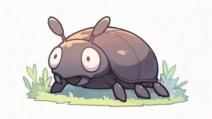 Fototapeta premium Cute Cartoon Bug Illustration - Digital Art