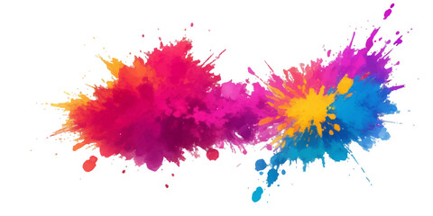 Multicolor powder explosion on White background. Colored cloud. Colorful dust explode. Paint Holi. colorful rainbow Holi paint color powder explosion with bright colors isolated white background.	
