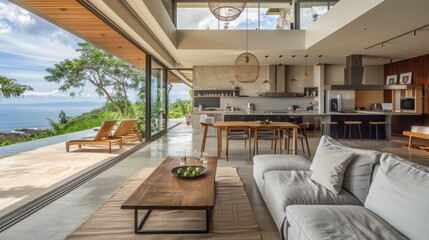 Obraz premium Coastal Villa with Panoramic Ocean View