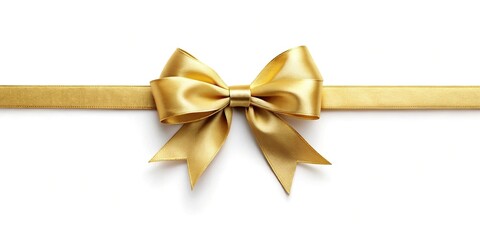 Fototapeta premium White background with golden ribbon knot