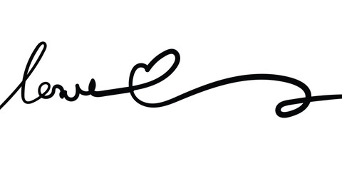 Love valentines hand drawn line. Vector background