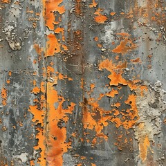 Fototapeta premium Aged rusty metal: Oxidation details, orange and grey, distressed look 