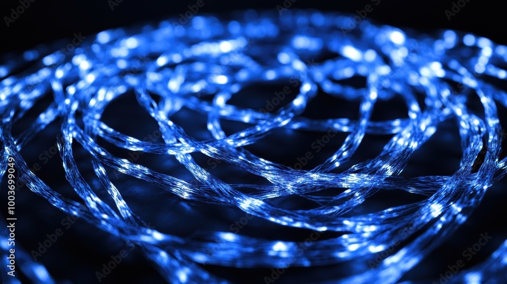 Aufkleber glowing strings in an infinite loop formation