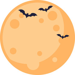 Halloween Moon with Bat