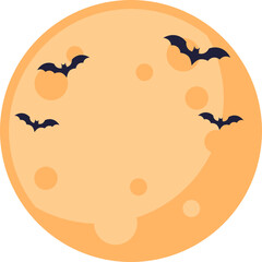 Halloween Moon with Bat