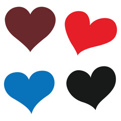 A set of different hearts made with love Heart for Valentine's Day
