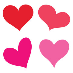 A set of different hearts made with love Heart for Valentine's Day
