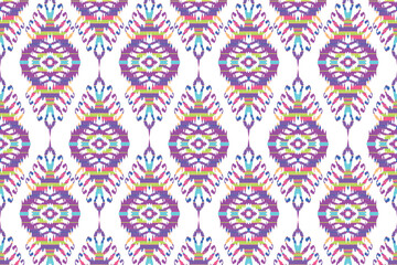 Abstract Ikat seamless pattern, perfect for ethnic-themed backgrounds, curtains, carpets, wallpapers, clothing, and decorations. Ideal for wrapping paper, batik,greeting cards, printing,creative uses.