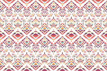 Abstract Ikat seamless pattern, perfect for ethnic-themed backgrounds, curtains, carpets, wallpapers, clothing, and decorations. Ideal for wrapping paper, batik,greeting cards, printing,creative uses.