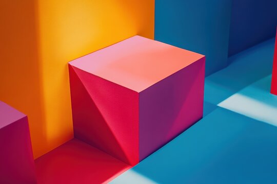 Creative and Eye-Catching Text Design Using Color Blocking Techniques for Modern Branding and Marketing Materials