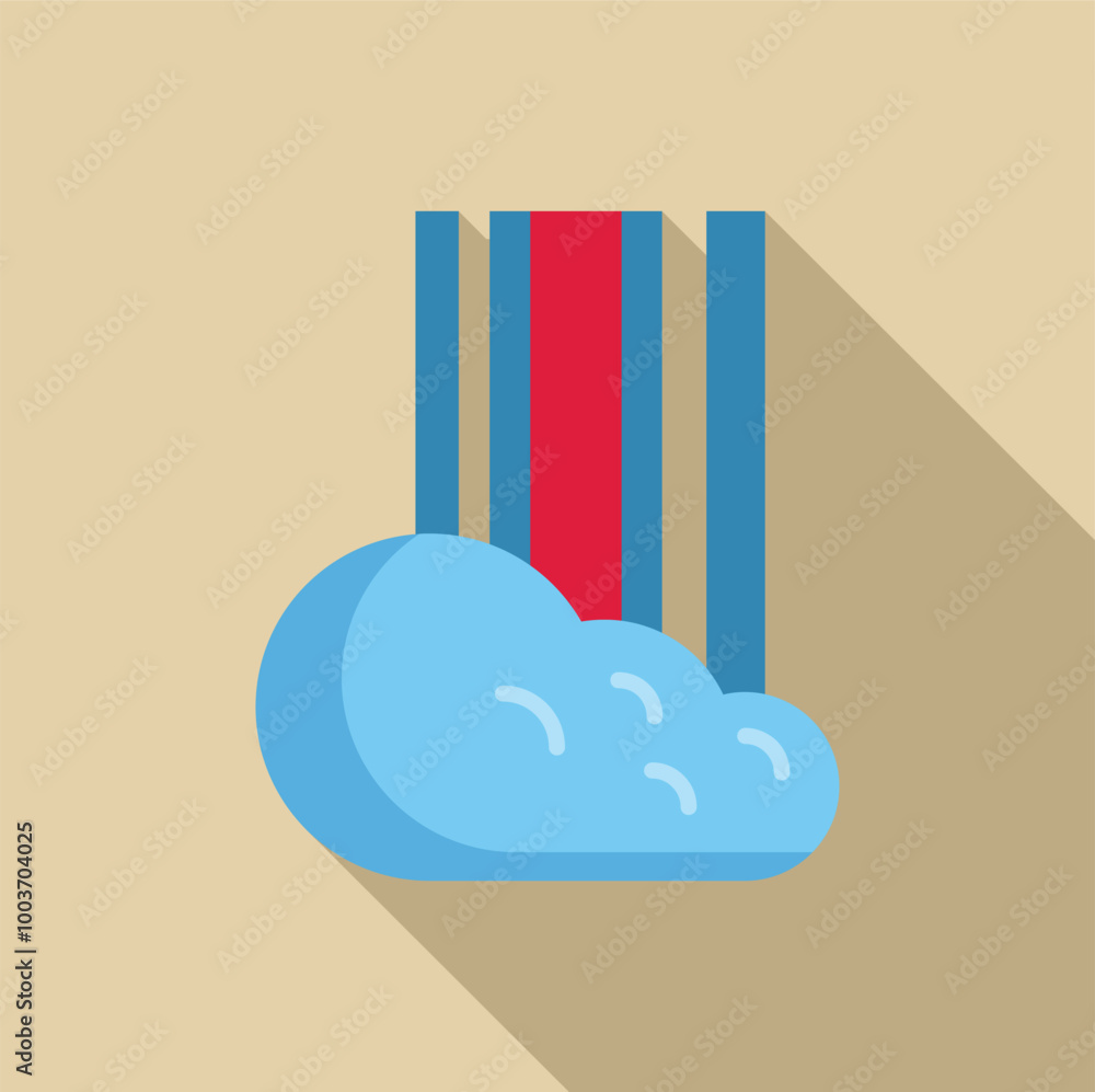 Poster this colorful vector illustration shows a data processing system transforming information into cloud