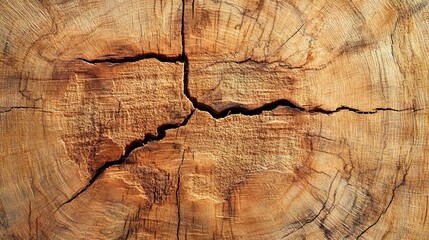 Naklejka premium Textured Wood Surface with Natural Cracks and Patterns
