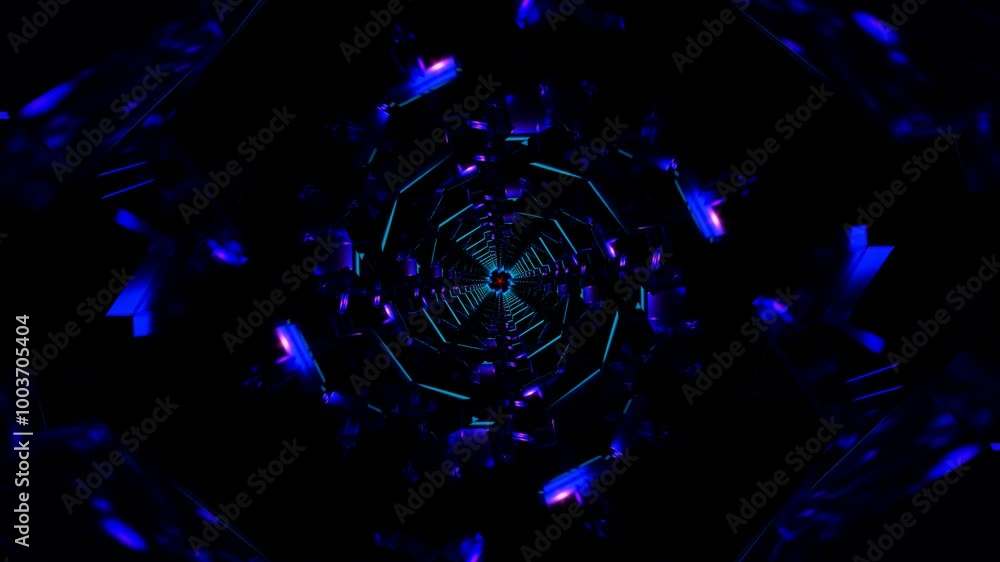 Poster a dynamic vj loop with a rhythmic, pulsating neon disco pattern.