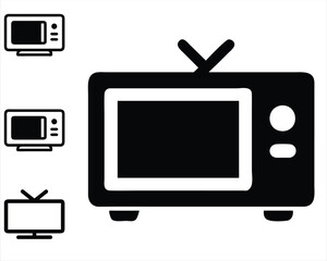 Television icon set. tv set icon. Television, laptop, LCD. Adobe vector stock. EPS 10.